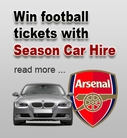 Win footbal tickets with Season Car Hire