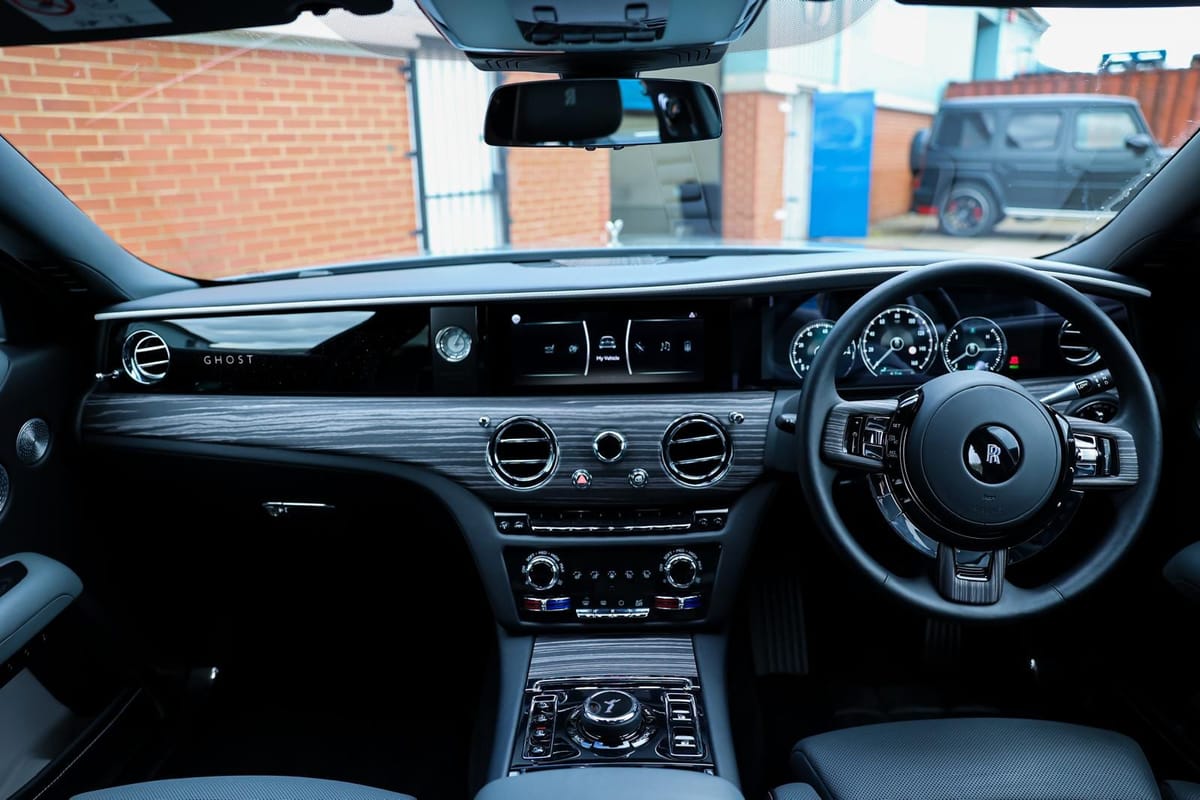 The cabin of a Rolls-Royce Ghost